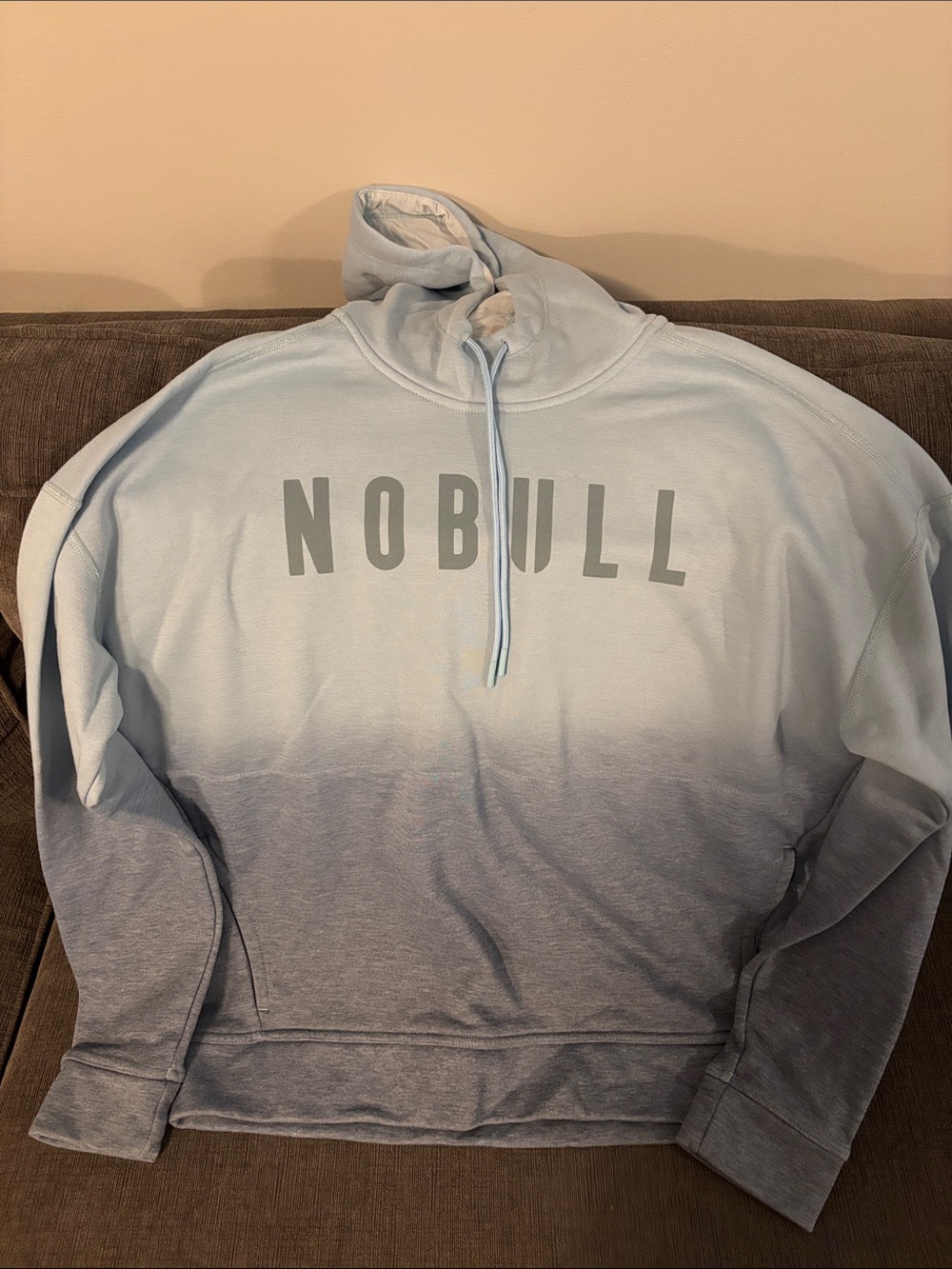 NOBULL Women’s Light Blue to Gray Ombre Turtleneck Pullover